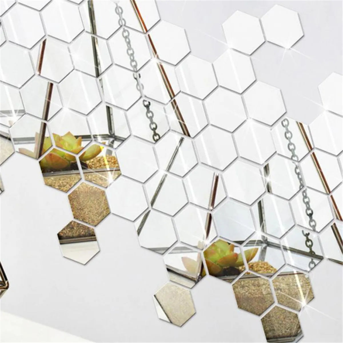 Hexagonal Mirror Stickers