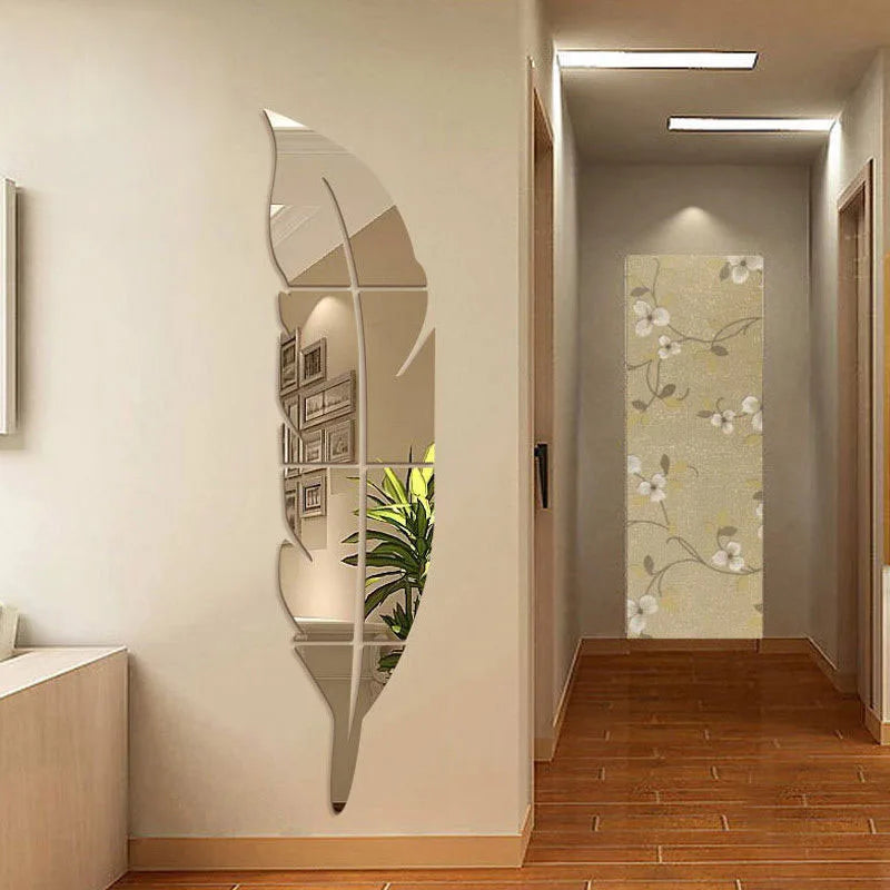 Feather Mirror Wall Sticker