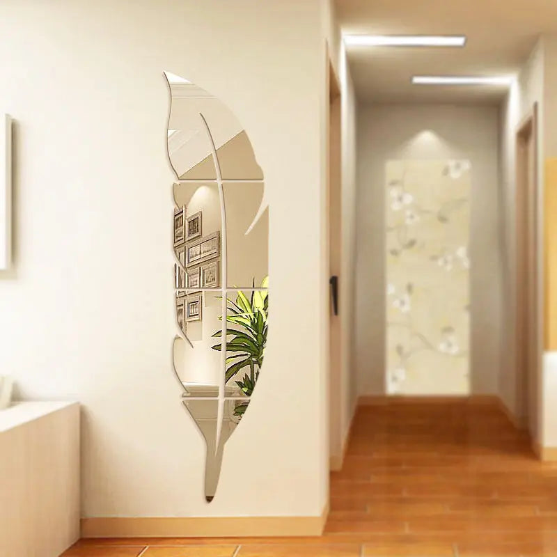 Feather Mirror Wall Sticker